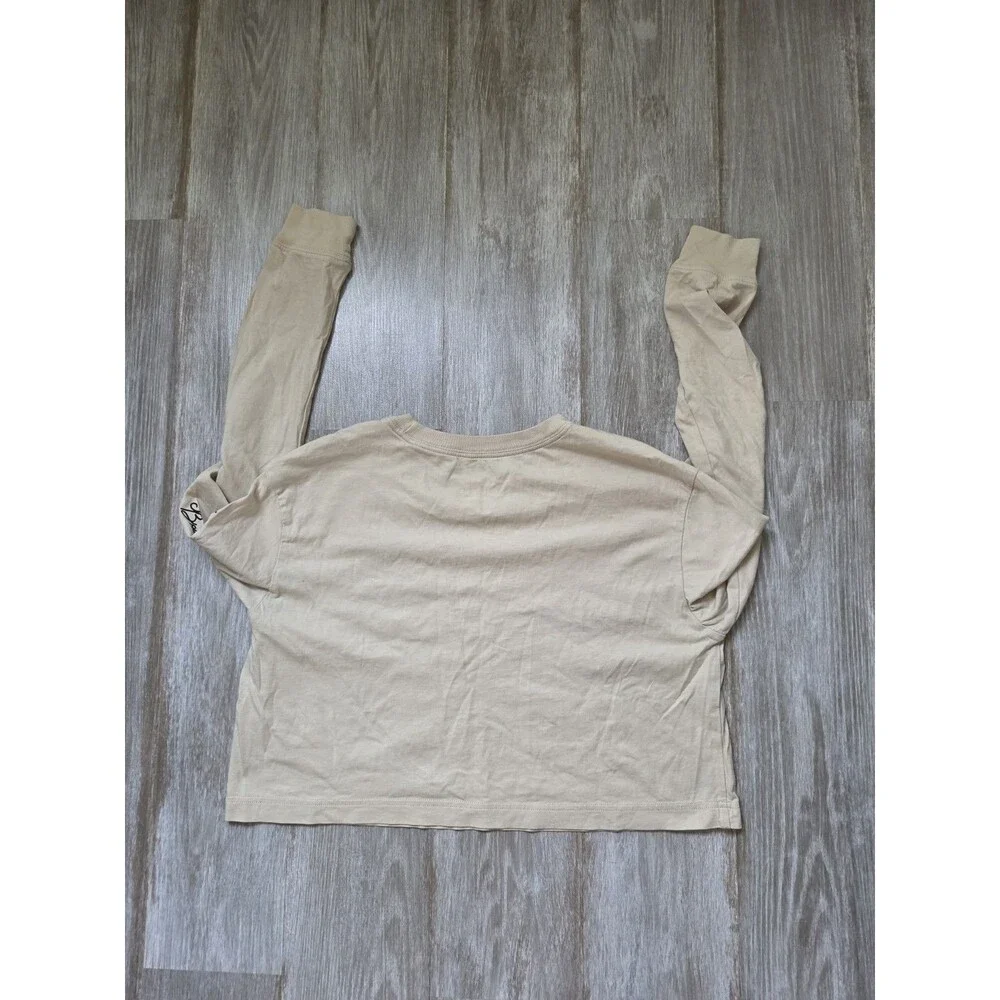 Nike Purdue Boilermakers Cropped Long Sleeve Tee Beige Loose Fit Womens S EUC